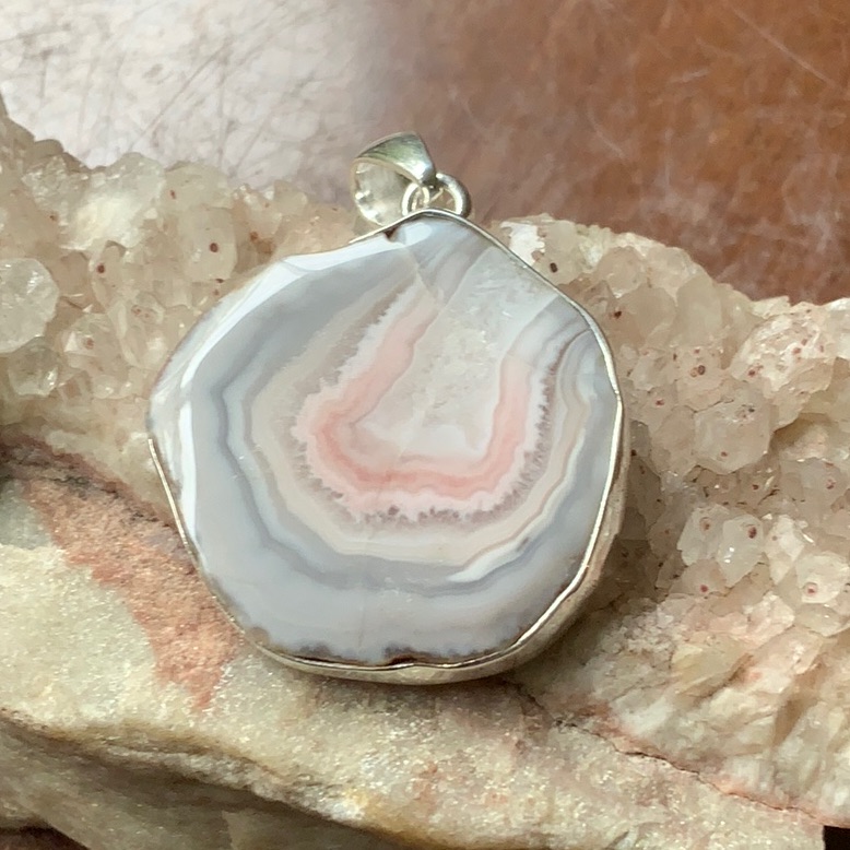 Botswana Agate Eye 925 Sterling Silver Pendnt 59$